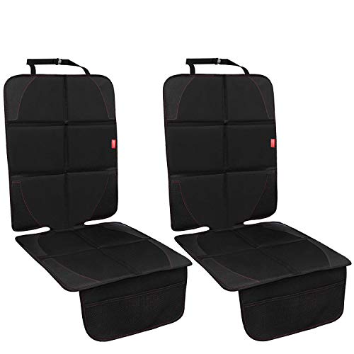 MORROLS Car Seat Protector, 2 Pack Seat Protector Carseat with Thickest Padding, Baby/Pets Car Seat Protector for Child Car Seat-Mesh Pockets-Waterproof-Universal Size(Black) by MORROLS - Image 8