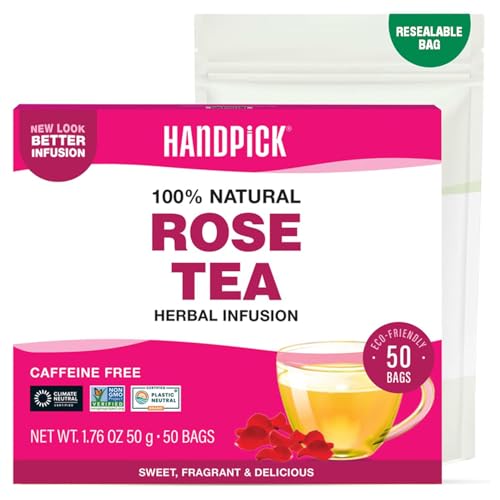 HANDPICK, Rose Buds Herbal Tea Bags - 50 Count |
