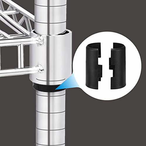 Jamiikury 24 Pack Wire Shelf Clips, Black Shelf Lock Clips For 1 Inch Post Shelving, Plastic Shelving Sleeves Replacements For Wire Shelving System (12 Pairs, Black) #TOP6