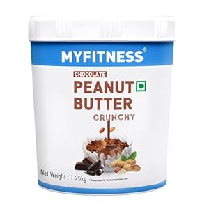 MYFITNESS Peanut Butter Chocolate Flavour, Crunchy 1.25kg | 23g Protein | Tasty & Healthy Nut Butter Spread | Vegan | Cholesterol Free, Gluten Free | Zero Trans-Fat | 100% Pure Roasted Peanut