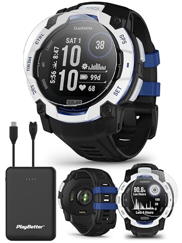 PlayBetter Garmin Instinct 3 Solar (Whitestone/Bolt Blu...