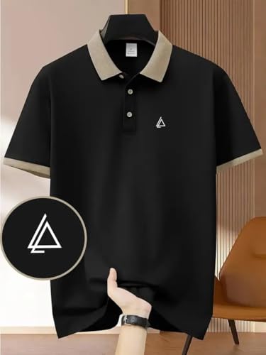 Image of TAGAS Mens Polo T-Shirt || Men's Color Block Polo Tshirt | Short Sleeve Casual Pullover with Collar |Casual Wear for Men | Mens Regular FIT T-Shirts