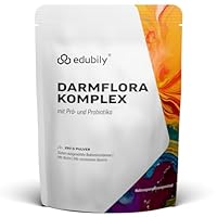 edubily® Darmflora Komplex - Resistentes Dextrin mit Biotin & 7 Bakterien-Kulturen. L. plantarum, L. reuteri, S. thermophilus, B. lactis, B. longum, B. infantis & B. adolescentis (250 g)