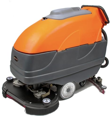 SUNMAX RT120 34' Self-Propelled Commercial Floor Scrubber Machine - 33-Gal Tank, Dual Brushes...