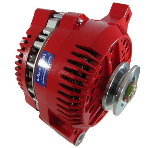 LActrical High Output Red 200 Amp Alternator 1 One Wire self exciting regulator V belt pulley compatible with Ford Lincoln Mercury Mustang Thunderbird Ranger Truck Van Custom classic Hot Rod 200A