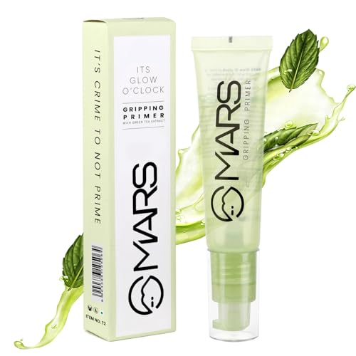 MARS Glow O' Clock Gel Primer for Face Makeup | Enriched with Green Tea Extracts | Dewy Primer | Long Lasting | Power Grip | Ideal for Dry Skin (30ml)