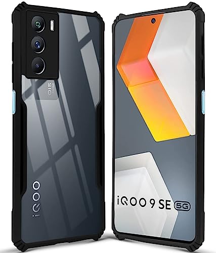 Image of Jkobi Back Cover Case for Vivo IQOO 9 SE (Shockproof with Polycarbonate Clear Panel | Professional Black)