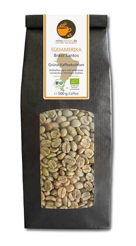 Café verde orgánico Arábica Brasil Santos (granos de café verde 500g)   Certificado GMP