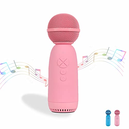 TRAELY Kids Karaoke Microphone with LED Lights Girls Birthday Gifts Age 5-10(Blue)