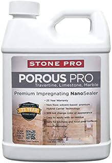 StonePro – Porous Pro Sealer (1 Quart – 32 Fl Oz) (For Sealing Travertine, Limestone, Marble & Porous Stone)