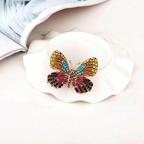 OFKPO Beatiful Women's Colorful Alloy Rhinestone Pin Butterfly Rhinestone Brooch Lady Girls Fashion Badge - Image 4