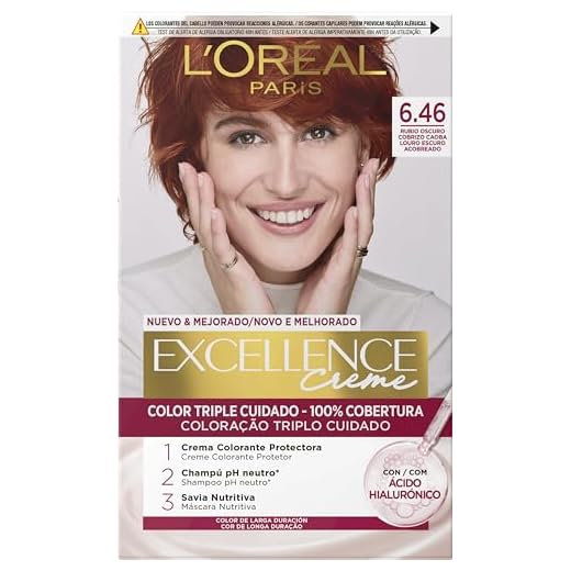 L´ORÉAL PARIS Excellence Creme Tinte Permanente - Tono 6.46 Rubio Oscuro Cobrizo Caoba