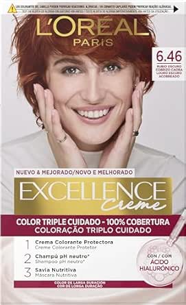 L´ORÉAL PARIS Excellence Creme Tinte Permanente - Tono 6.46 Rubio Oscuro Cobrizo Caoba