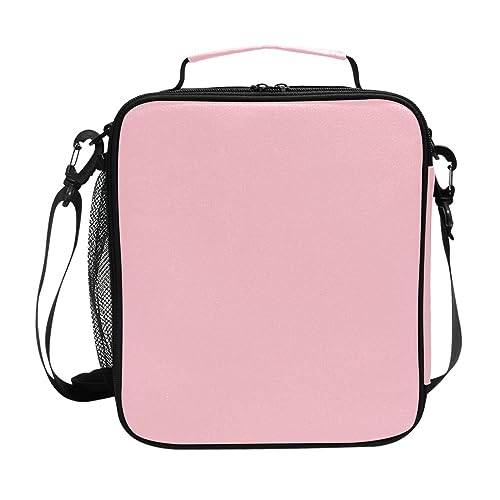 Kids Lunch Bag for Boys Girls Pink Insulated Lunch Box with Shoulder Strap Reusable Cooler Bags Organizer Lunch Tote Bag for School Picnic Beach