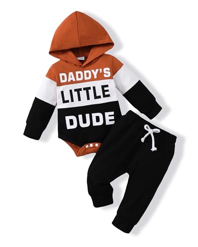 Image of Renotemy Newborn Baby Boy Clothes Infant Boy Outfits Baby Hoodie Romper Fall Winter 0 3 6 9 12 18 Months Baby Clothes for Boy