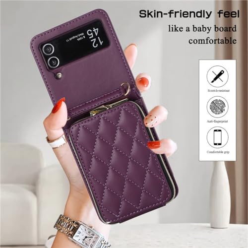 Coque en cuir de luxe avec lanière pour Samsung Galaxy Z Flip 5 4 3 - 2