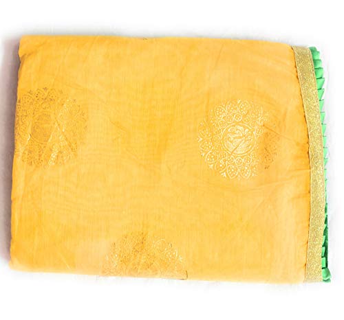 UPPADA SILK SAREES Chanderi Cotton Saree (UP-2024, Yellow)
