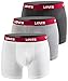Produktbild Levis Herren Boxershort Print Limited White-Grey-Black Edition 3er Pack - White-Grey-Black Power - Gr. M