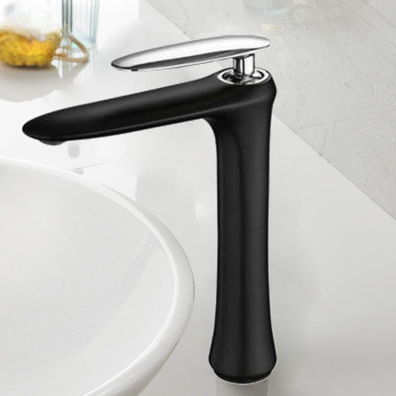 Robinet de lavabo eau chaude et froide avec mitigeur évier noir