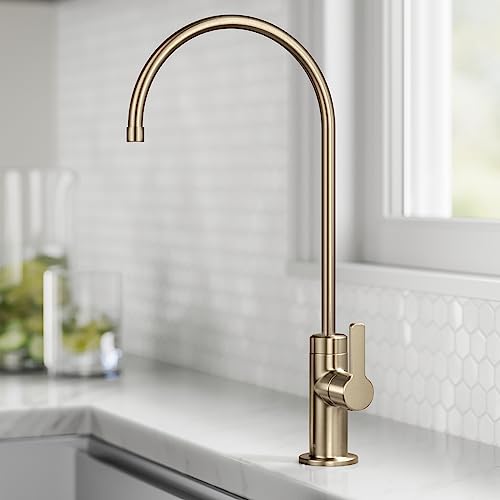 Image of KRAUS Oletto Single Handle Drinking Water Filter Faucet for or Water Filtration System in Spot-Free Antique Champagne Bronze, FF-103SFACB