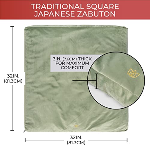 Florensi Meditation Mat Zabuton, Velvet Floor Cushions For Sitting, Meditation Cushions And Pillows With 100% Cotton Insert, Yoga Cushion For Women And Men #TOP3