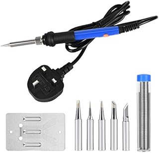 Soldering Iron Kit with Temperature Adjustable Electric Soldering Iron Pen,60W/220V Electronics Soldering Tool, Soldering Iron Stand 5pcs Soldering Tips Soldering Iron Stand Lead Free Solder WeLeauto