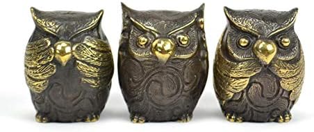 Estatuillas de Bronce Macizo Los 3 Búhos: El Secreto de la Felicidad
