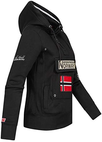 Felpa Con Cappuccio Donna Geographical Norway Florence - Grigio Chiaro - Taglie Forti XXL