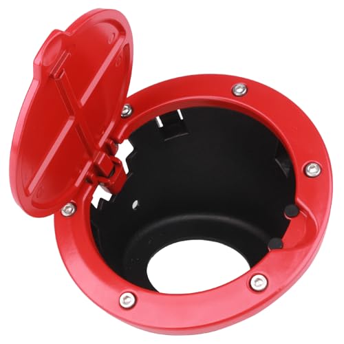 PKEDUO Red Gas Cap Cover Fuel Filler Door Cover Compatible with 2007-2017 Wrangler JK JKU 2/4-DOOR(NOT FOR 2018+ JL MODELS)