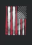 Baseball USA Flagge: Notizbuch | Notebook | Punktiert, DIN A4 (21x29.7 cm), 120 Seiten, creme-farbenes Papier, mattes Cover