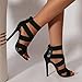 Hbeylia Stiletto High Heels Sandals for Women Fashion Crisscross Strap Womens Classic High Heeled Back Zipper Dressy Pumps Sandals Ladies Party Wedding Dress Shoes
