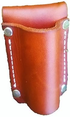 Leather Flashlight Holster for AA Battery Flashlights - Heavyduty Made in USA (Saddle Tan (Snap))