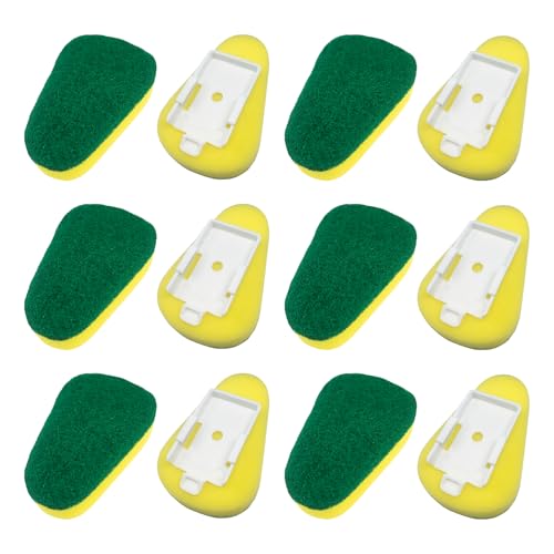 Image of LOLA Soap Dispenser Dish Wand Sponge Head Refills, 12 Pack, Super Absorbent Scrubber, Non-Scratch, for Cleaning Dishes, Sinks and Cookware