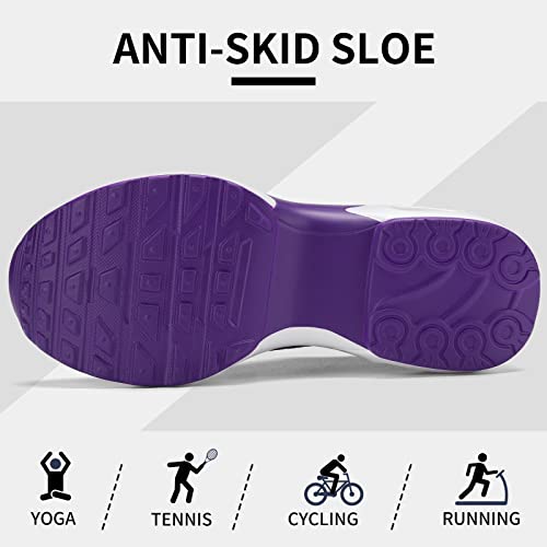 Women Walking Shoes Mesh Sneakers For Women Non Slip Shoes For Women Slip On Sock Sneakers Women Girls Nurse Loafers Light Weight Air Cushion Running Work Shoes Purple #TOP5