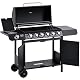 Gasgrill Outsunny mit 6 Brennern und Seitenbrenner schwarz