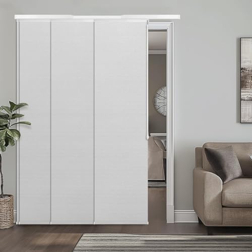 スライドパネル調節可能 パネルブラインドカーテン 一級遮光 トラックブラインド 間仕切り 幅107~188cm 丈244cm テクスチャーホワイト