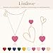 Linawe Hot Pink Heart Choker Layered Necklaces for Women Trendy, Rose Gold Stainless Steel Heart Pendant Necklace, Heart Chain Stacked Necklaces, Y2K Preppy Cute Lover Jewelry