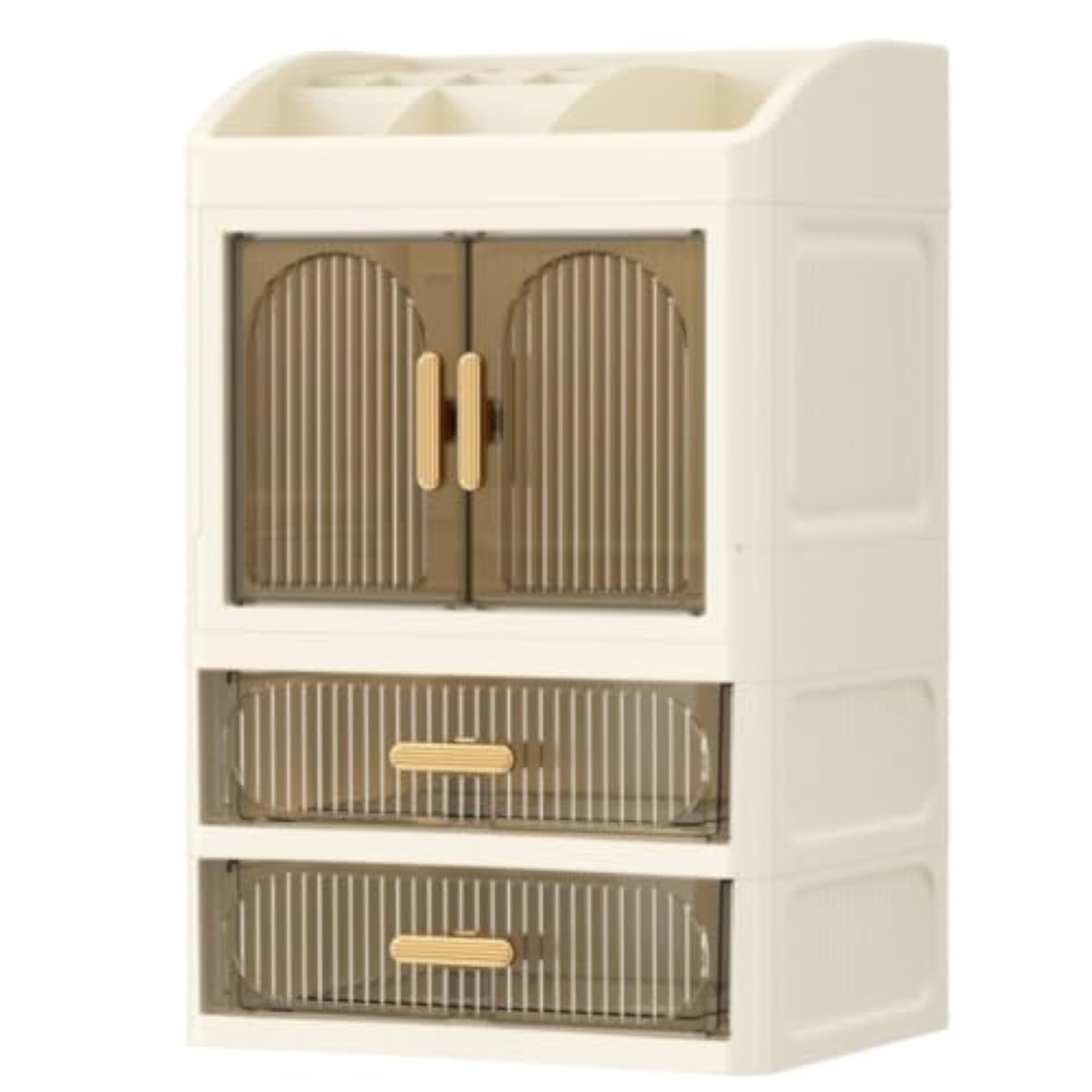 Divided Cosmetic Storage Cabinet Clear Desktop Organizer