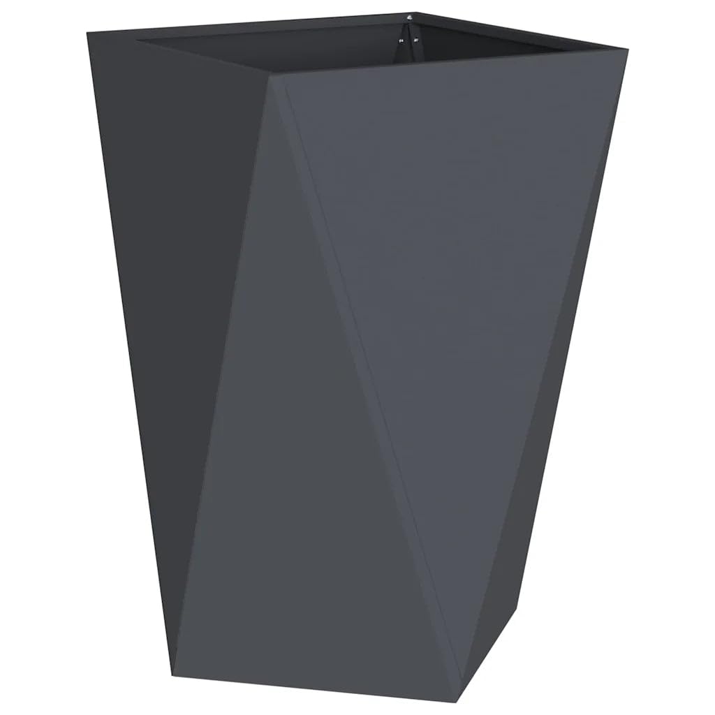Helloshop26 Moderner Blumenkasten für den Außenbereich, 50 x 50 x 75 cm, schlichter Stil, Garten, Terrasse, Stahl, Anthrazit, 02_0053038