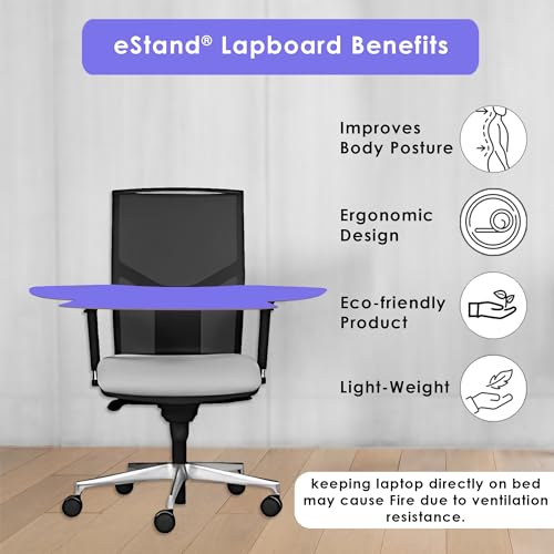 Image of Lap Board for Study | Home | Dining | Office | Laptop | Computer Desk | Reading & Writing | Multi-Purpose | Made in India | (Purple, SPIDER-LB-30X16-PURPLE)