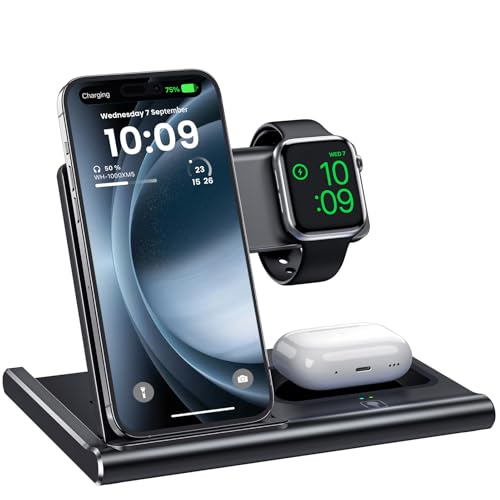 EXW 3 in 1 iPhone Ladestation, Induktive Ladestation für iPhone...