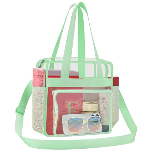 Image of Busiuw Clear Bag for Stadium Events, Stadium Approved 12x12x6 Clear Tote Bag for Sport Fan, Work Concert Travel