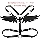 Moinha Leder Harness Damen SM Sexy Flügel Aushöhlen Leder BH Punk Body Brustgurt Wings Fetisch Riemenbody Brustgurte mit Engelsflügel BDSM Bondage Mit Schnallen Gothic Verstellbarer Clubwear Schwarz