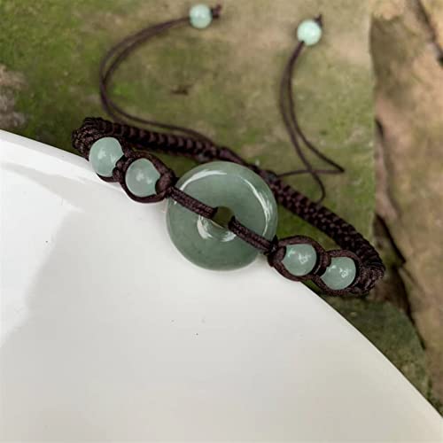 Bijou en jade naturel unisexe pendentif vert foncé et noir mode