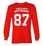 Taylor's Boyfriend 87 - Football Dating Travis Unisex Long Sleeve Shirt (Red, Medium)