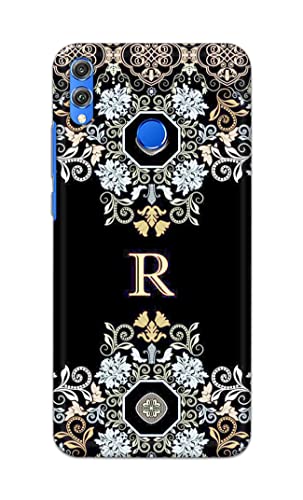 Image of PRINTFIDAA Name II Initial II Letter Floral Pattern Alphabet R Printed Designer Hard Back Case Cover for Honor 8X, JSN-L11, JSN-L21, JSN-L22, JSN-L23 -(SF) MVN1007