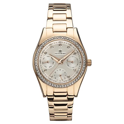 Accurist 8242 Montre Femme de prestige en acier or rose et finitions luxe