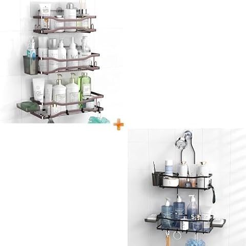 Aitatty Shower Caddy Bathroom Organizer Shelf + Hanging Shower Caddy Cover