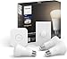 Philips Hue White LED Smart Button Starter Kit, 3 A19 Smart Bulbs, 1 Smart Button & 1 Hue Hub (Works with Alexa, Apple HomeKit & Google Assistant)
