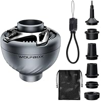 Wolfbox MegaFlow USB Powered Mini Portable Air Pump, 4.5kPa, 5 Nozzles, 0.07 lb